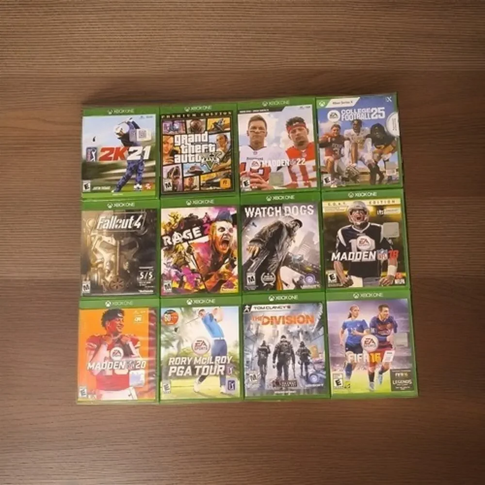 Xbox One 11-Game Lot w/ Cases: NBA 2K21 GTA V Madden FIFA Fallout 4 + More